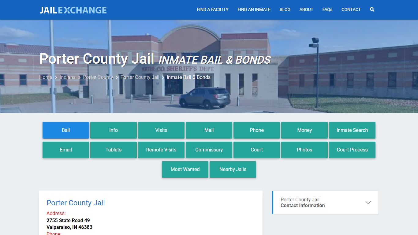 Bail & Bonds - Porter County Jail, IN - Jail Exchange